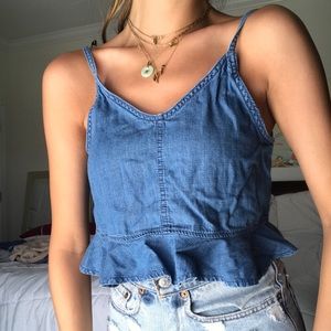 Denim Crop Tank Top